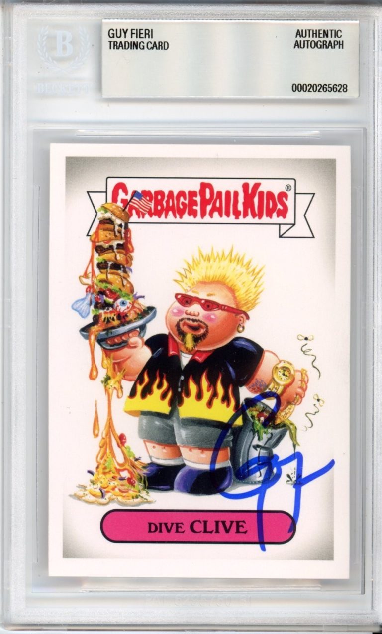 2016 Topps Garbage Pail Kids GPK Dive Clive Guy Fieri SIGNED Beckett BAS Auto