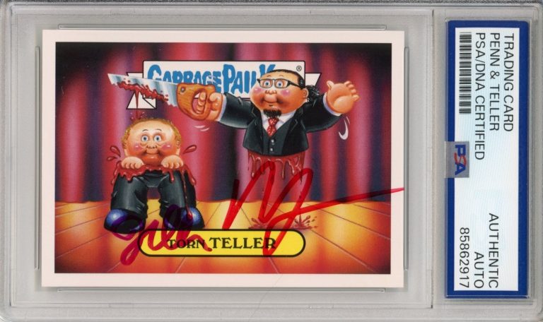 2016 Topps Garbage Pail Kids GPK Penn & Torn Teller SIGNED PSA DNA COA AUTOGRAPH