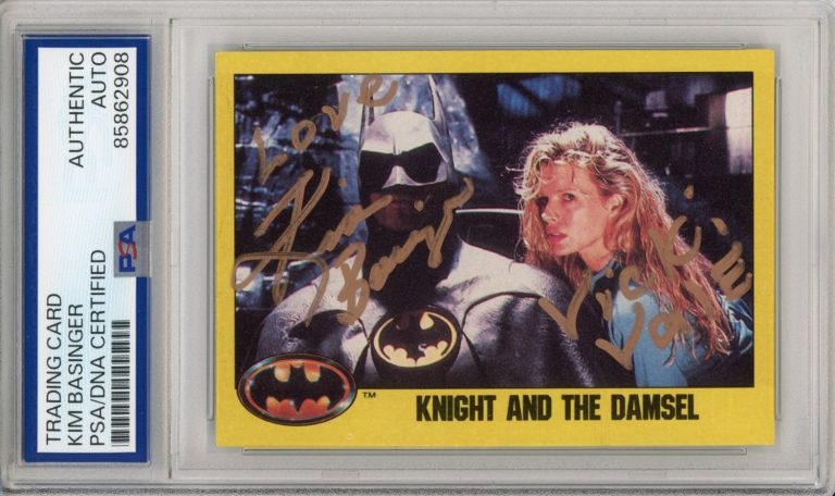 1989 Topps Batman #158 KIM BASINGER Vicki Vale Signed Autograph Card PSA DNA COA