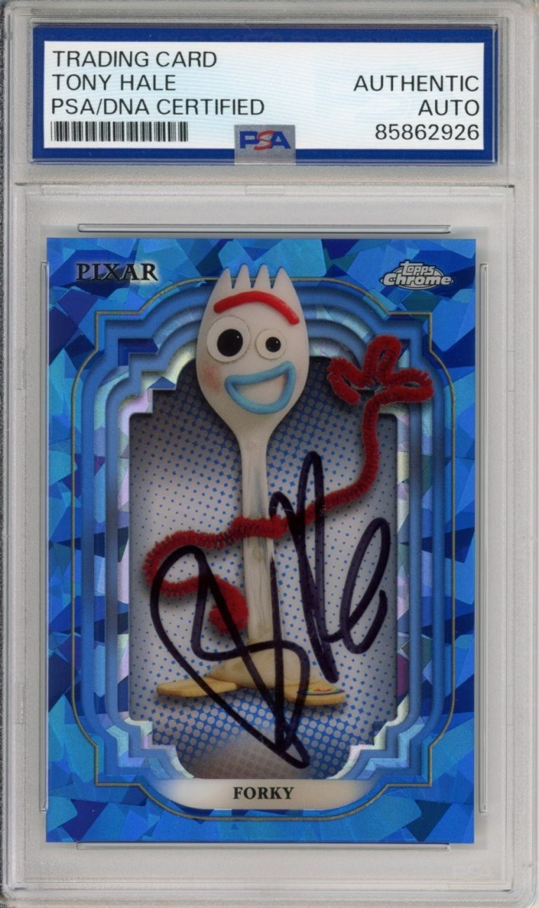 2024 TOPPS CHROME DISNEY SAPPHIRE TOY STORY FORKY TONY HALE SIGNED PSA DNA AUTO