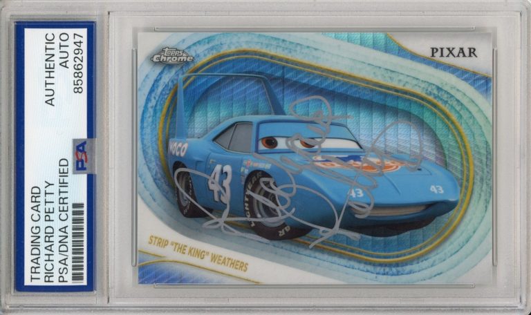 2025 TOPPS CHROME DISNEY CARS WAVE REFRACTOR RICHARD PETTY PSA DNA COA AUTOGRAPH