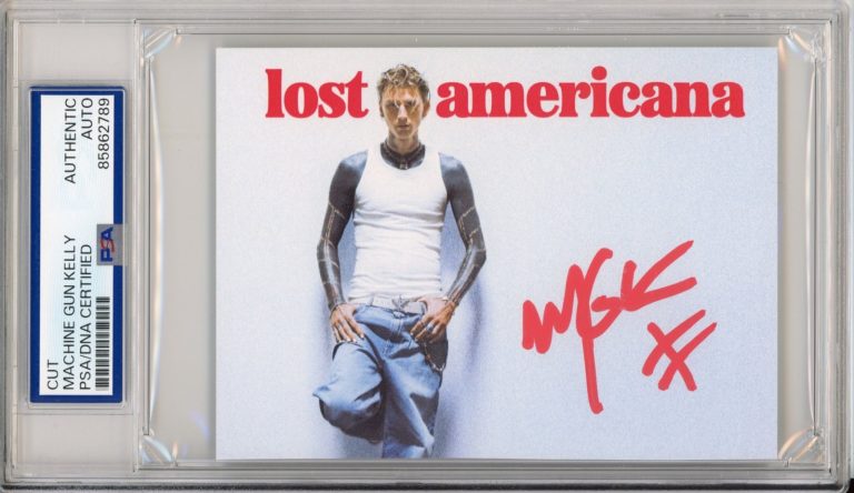 Machine Gun Kelly SIGNED Americana Album Cover Art Card PSA DNA COA Autograph