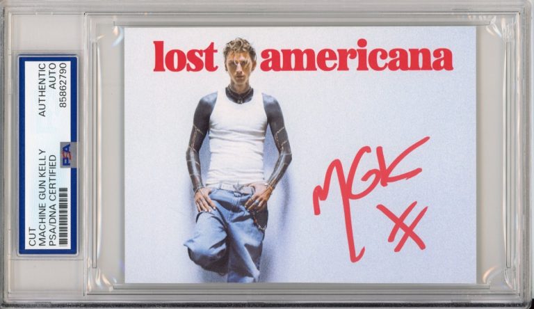 Machine Gun Kelly SIGNED Lost Americana Album Cover Card PSA DNA COA Autograph