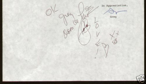Dom DeLuise signed autographed bottom of fan letter