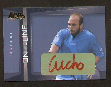 Luis Horna signed auto 2007 ACE Authentic Tennis Card