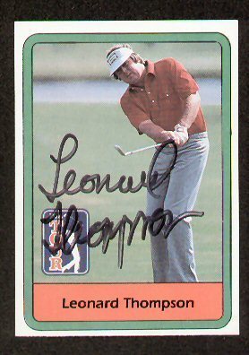 Leonard Thompson signed autograph 1982 Donruss Golf
