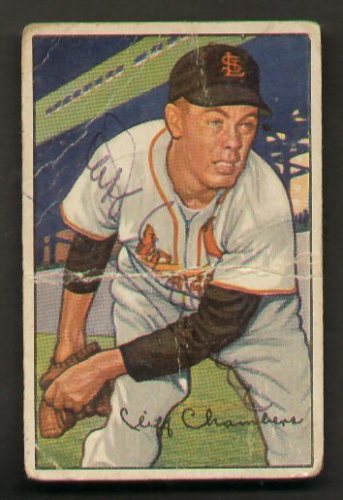 Cliff Chambers signed autograph 1952 Bowman Baseball