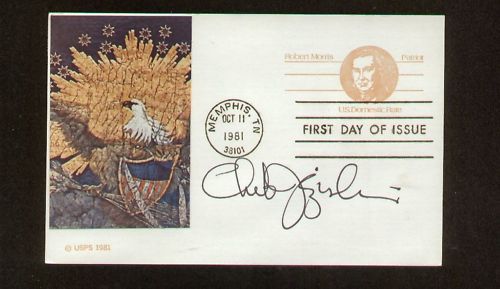 Chet Jezierski signed auto FDC Postcard Stamp Designer