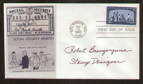 Robert Brangwyn signed auto FDC Stamp Designer / Artist