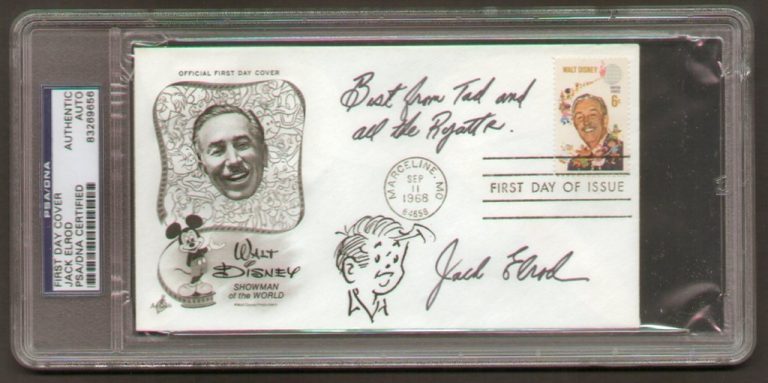 Jack Elrod signed autograph auto w/ Sketch FDC First Day Cover PSA/DNA Slabbed