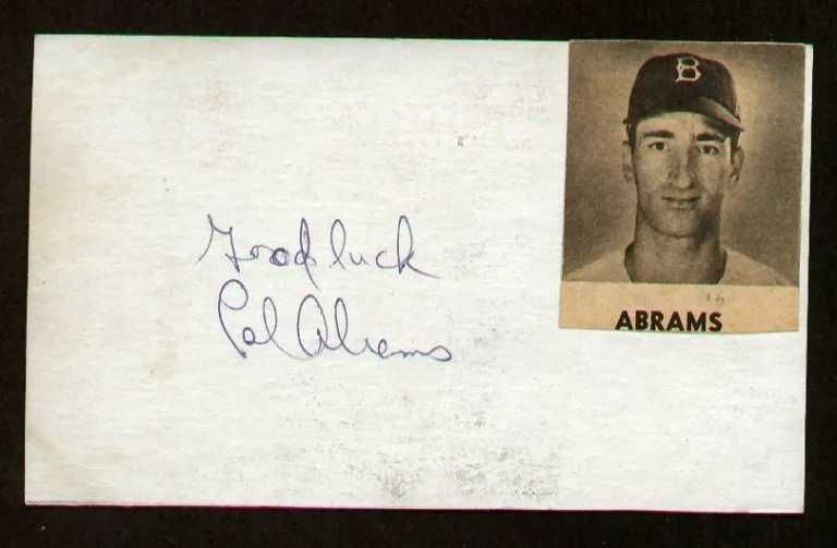 Cal Abrams signed autograph auto Vintage Baseball Player Cut d. 1997