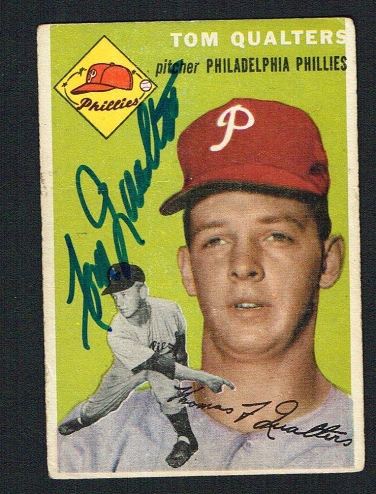 Tom Qualters #174 signed autograph auto 1954 Topps Baseball Trading Card