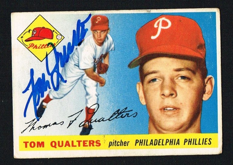 Tom Qualters #33 signed autograph auto 1955 Topps Baseball Trading Card