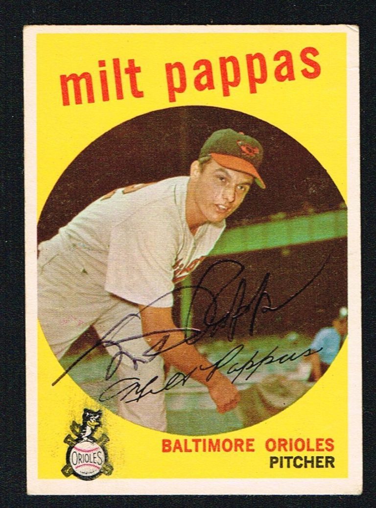 Milt Pappas #391 signed autograph auto 1959 Topps Baseball Trading Card