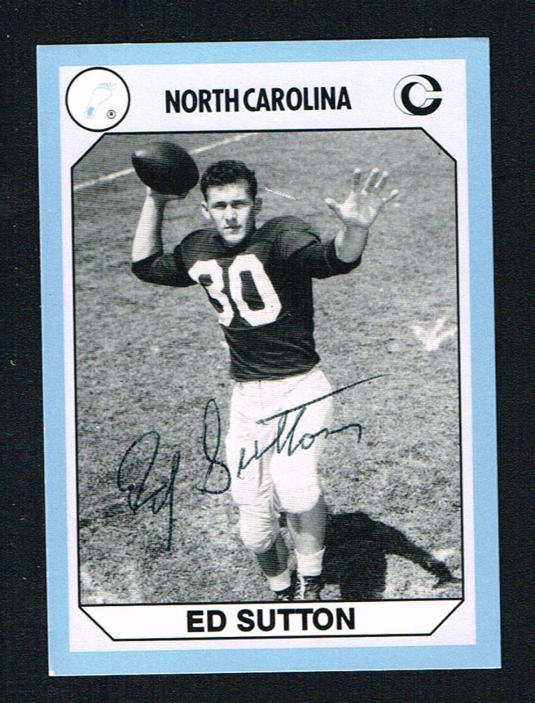 Ed Sutton 1990 North Carolina Collegiate Collection signed autograph auto Card