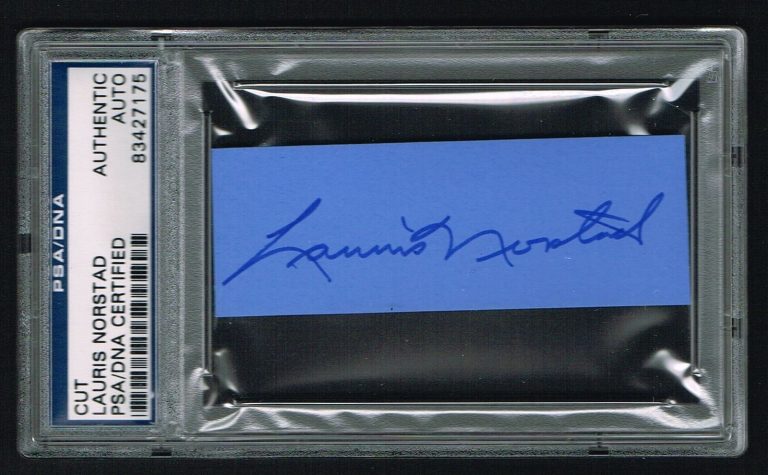 Lauris Norstad d. 1988 signed autograph auto small cut WWII General PSA Slabbed