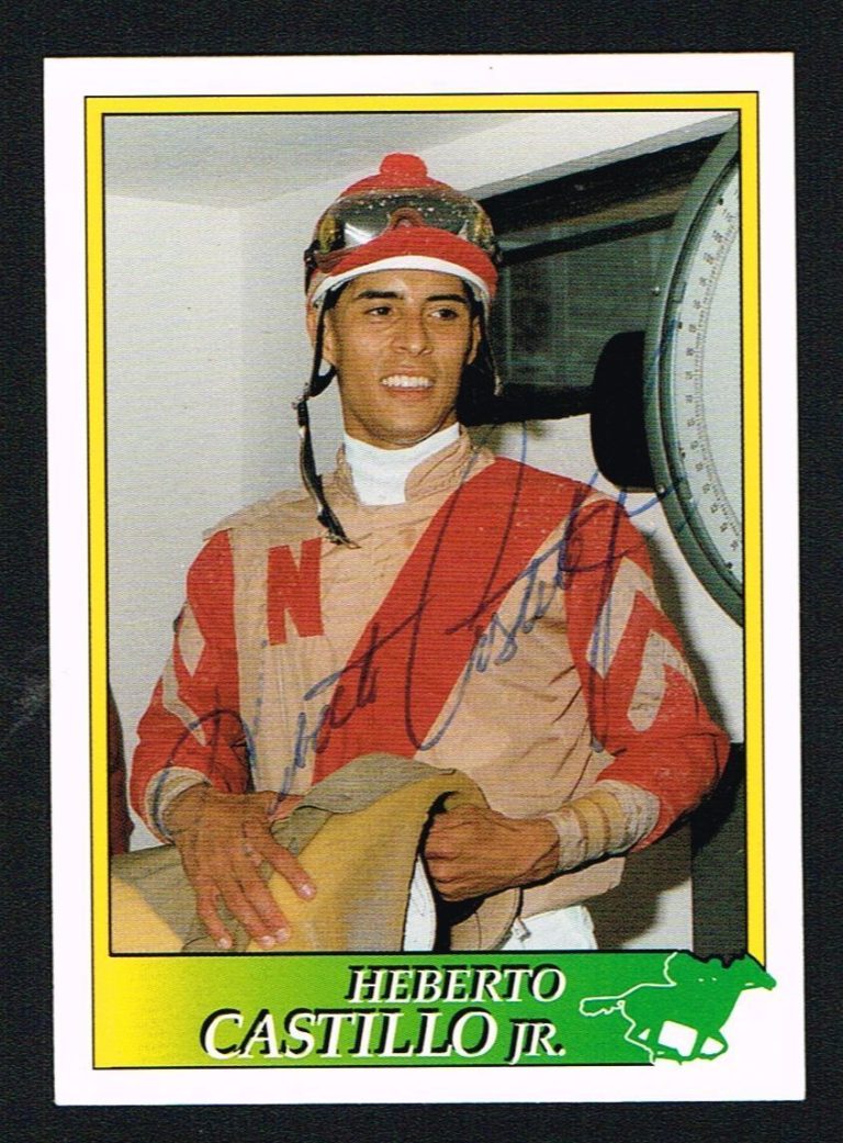 Herberto Castillo Jr signed autograph 1993 STAR Jockey Horse Racing Trading Card