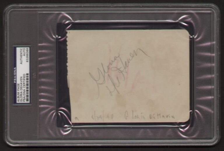 Gloria DeHaven signed autograph auto Vintage Album Page PSA Slabbed
