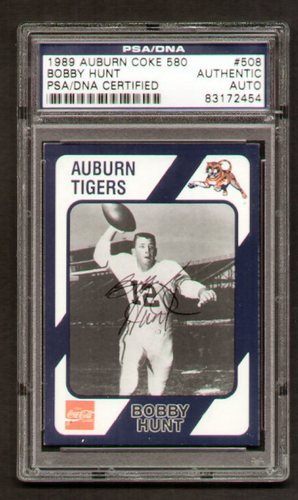 Bobby Hunt signed autograph 1989 Auburn Coke  PSA/DNA