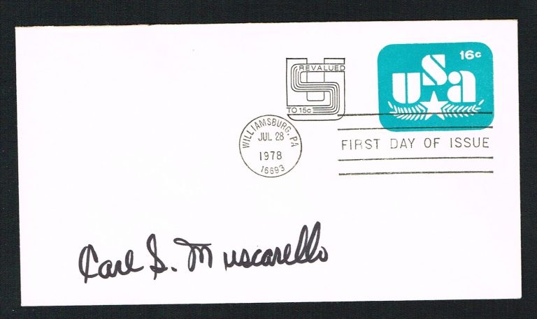 Carl Muscarello signed autograph First Day Cover VJ Day Sailor Kissing Nurse