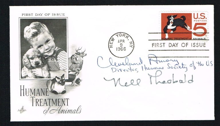 Cleveland Amory (d. 1998) & Nell Theobald (d. 1977) signed autograph auto FDC