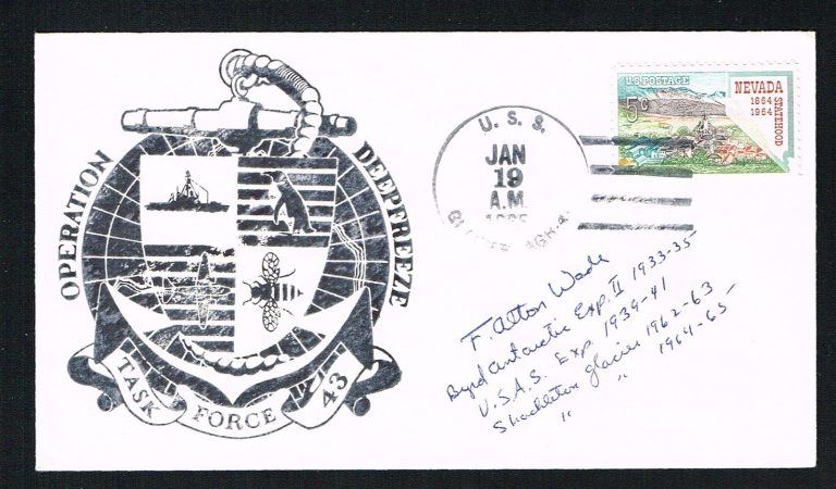 F. Alton Wade (d 1978) signed autograph Cover Member Byrd's Antarctic Expedition