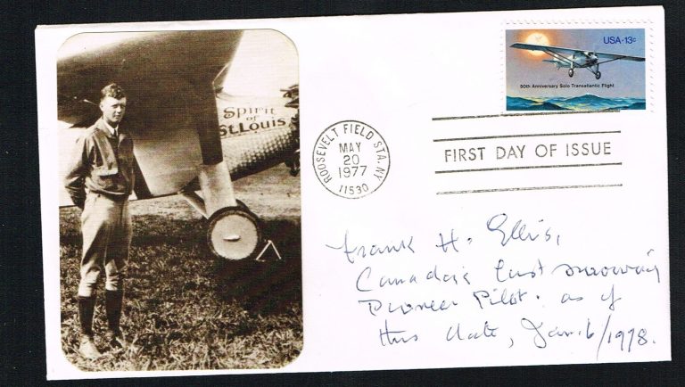 Frank H. Ellis (d. 1979) signed autograph First Day Cover Canadian Early Bird