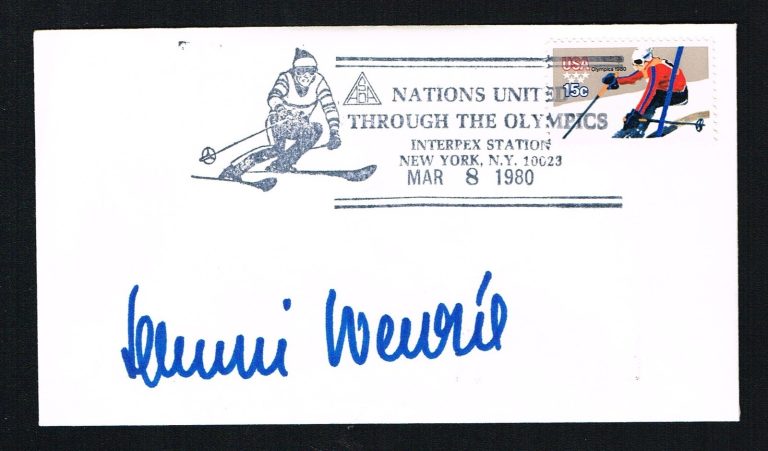 Hanni Wenzel signed autograph auto Postal Cover FDC Champion Alpine Ski Racer