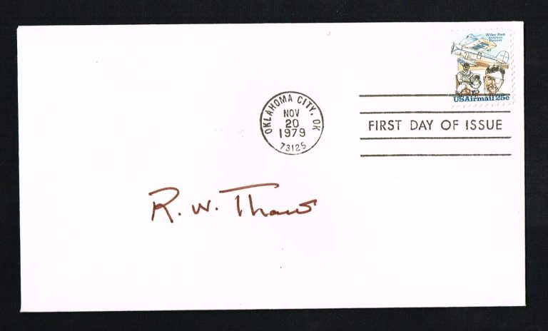 Russell William Thaw (d. 1984) signed autograph First Day Cover American Pilot