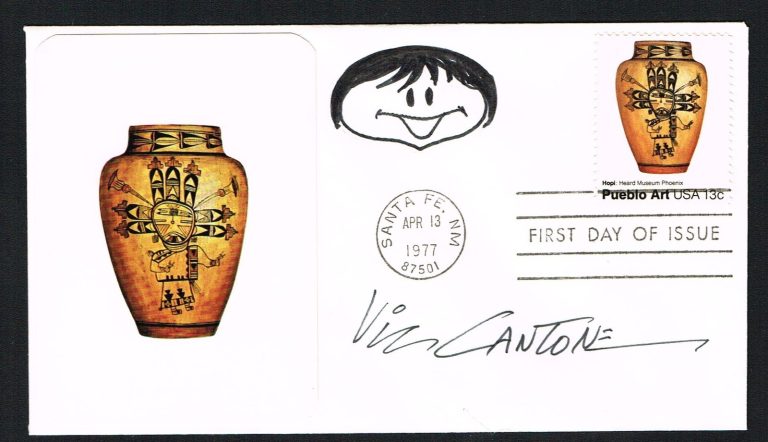 Vic Cantone (d. 2005) signed autograph First Day Cover NY Daily News Cartoontist