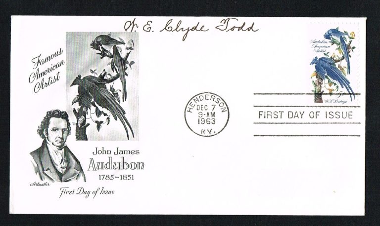 Walter Edmond Clyde Todd (d 1969) signed autograph First Day Cover Ornithologist