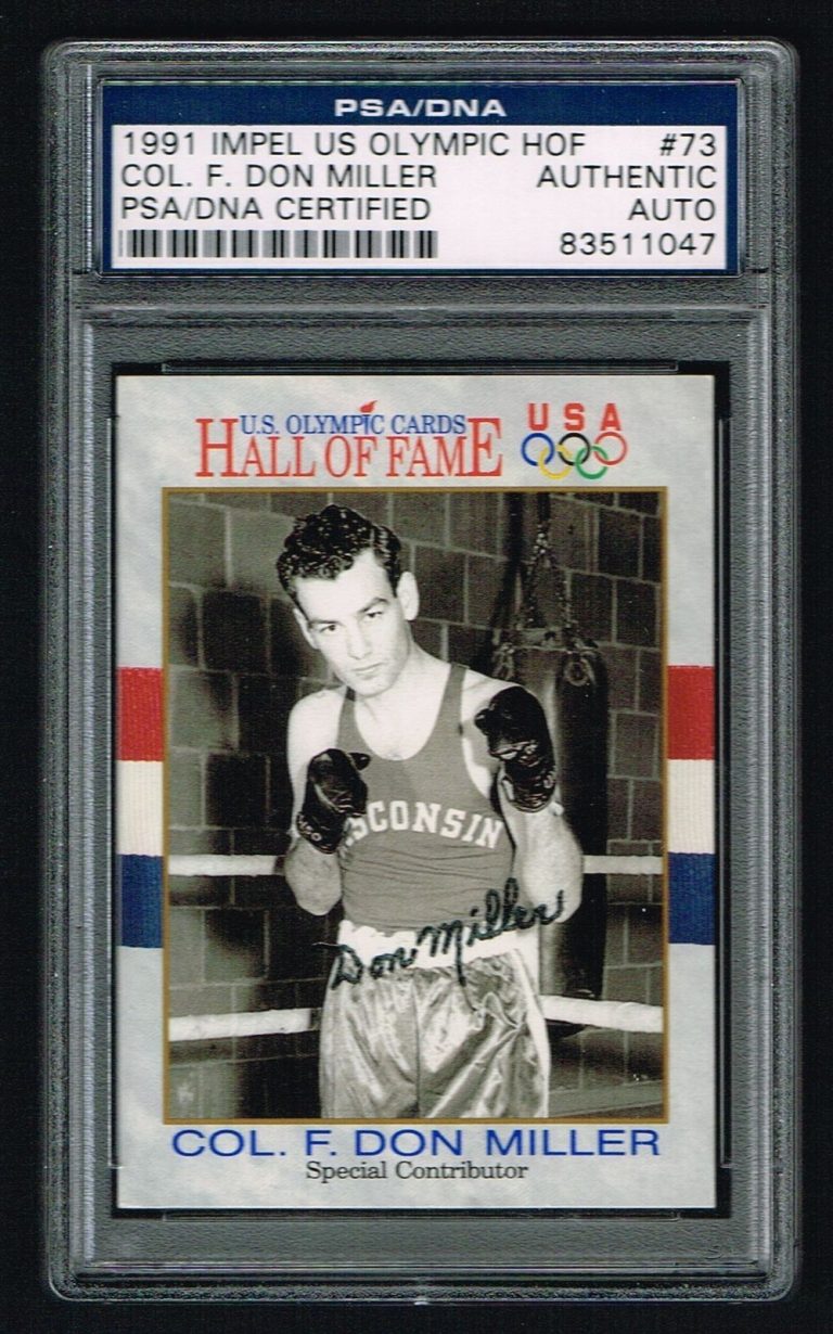 Colonel F. Don Miller 1991 Impel US Olympic HOF signed autograph PSA/DNA Slabbed