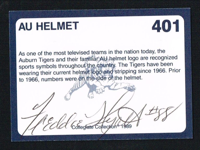 Freddie Hyatt 1989 Auburn Tigers Collegiate Collection signed autograph auto