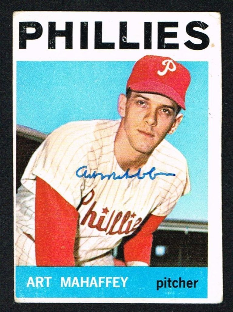Art Mahaffey #104 signed autograph auto 1964 Topps Baseball Trading Card
