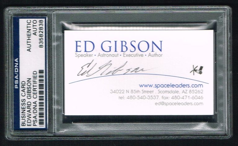 Ed Gibson NASA Astronaut signed autograph auto Business Card PSA Slabbed