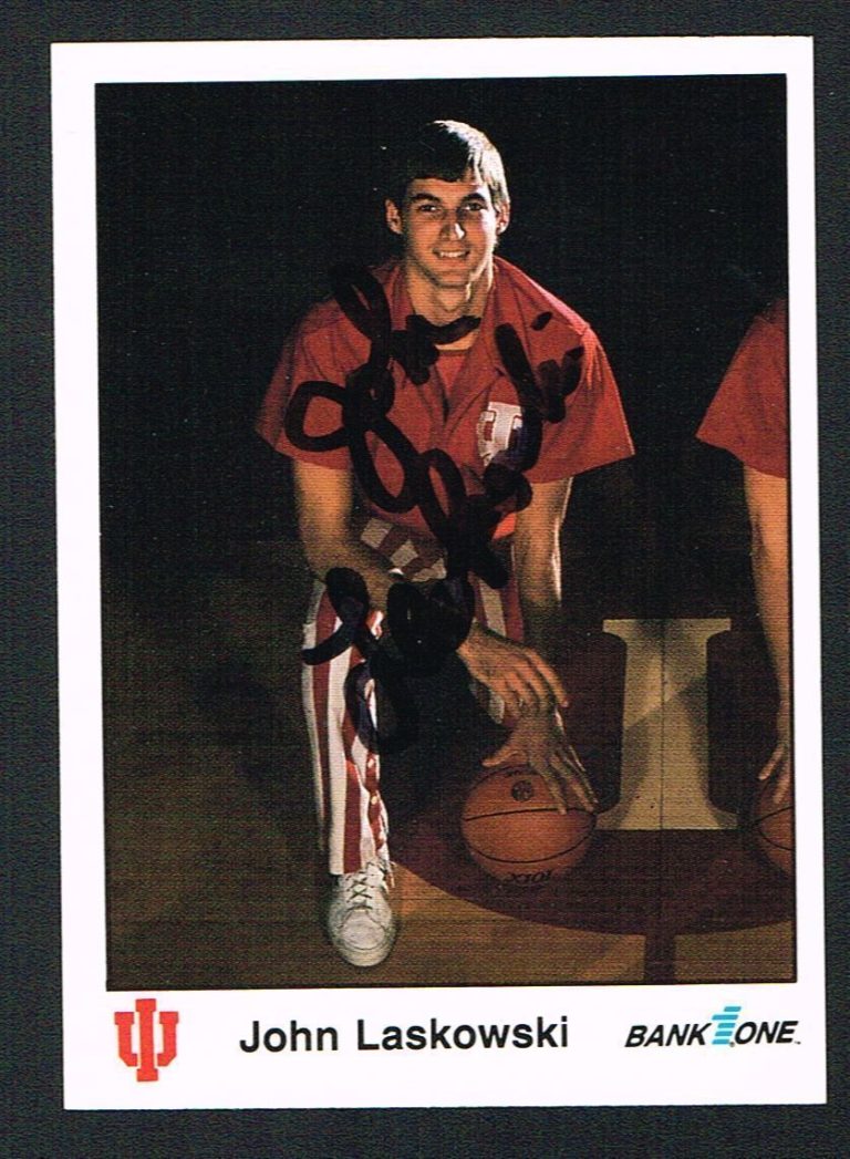 John Laskowski #33 signed autograph 1986 University of Indiana Basketball Card