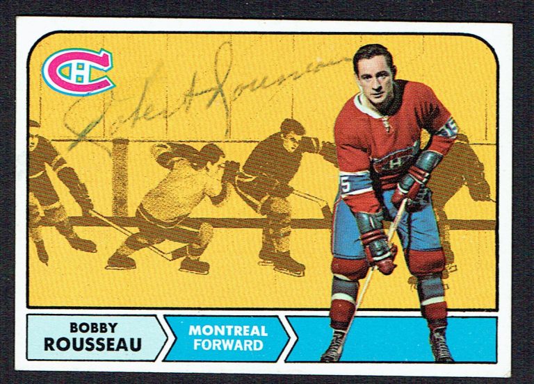 Bobby Rousseau #65 signed autograph auto 1968 Topps Hockey Trading Card