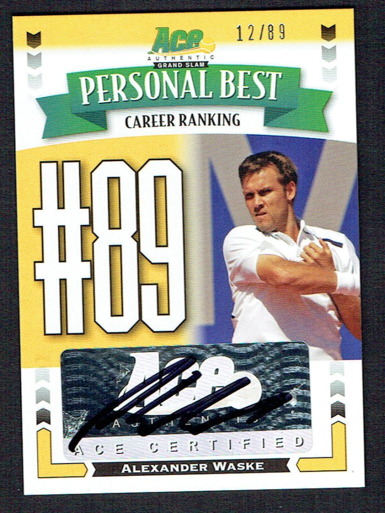 Alexander Waske #PB-AW2 signed autograph 2013 ACE Authentic Personal Best 12/89