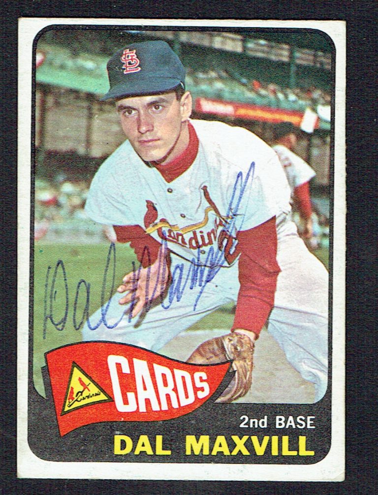 Dal Maxvill #78 signed autograph auto 1965 Topps Baseball Trading Card