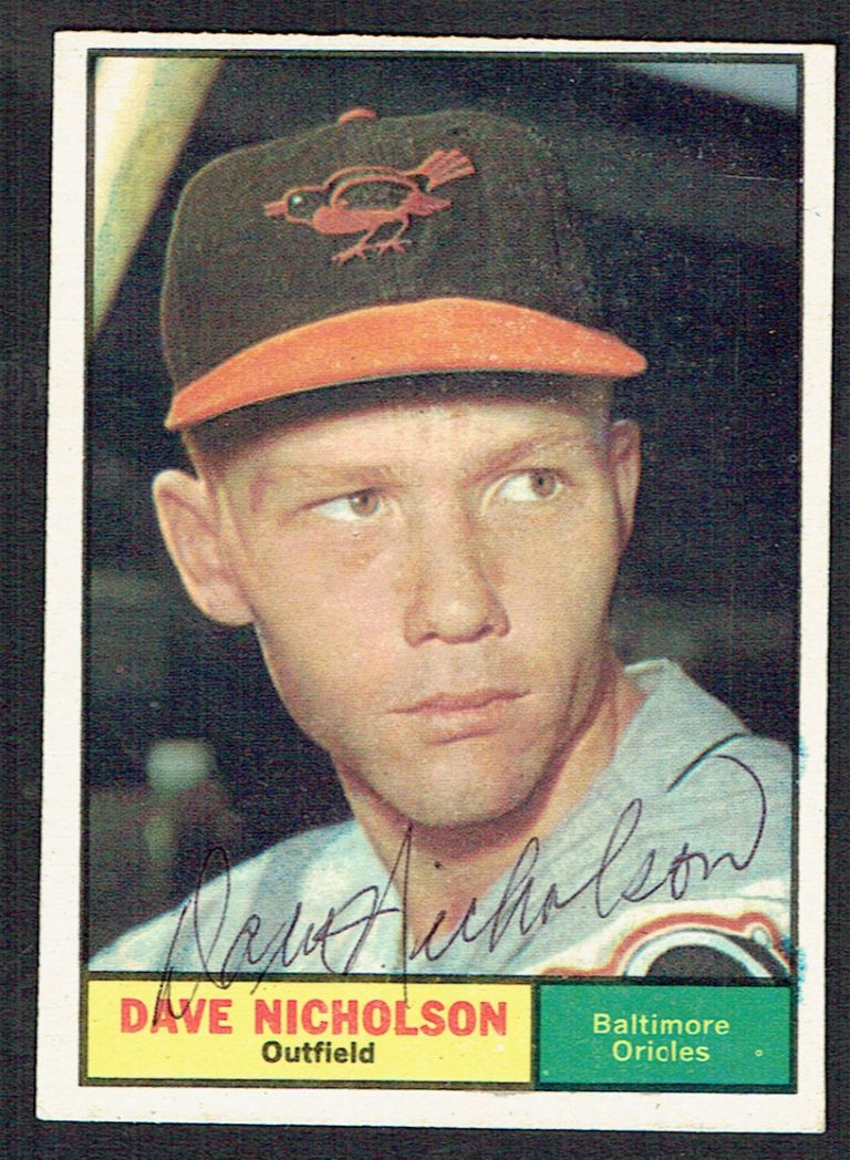 Dave Nicholson #182 signed autograph auto 1961 Topps Baseball Trading Card