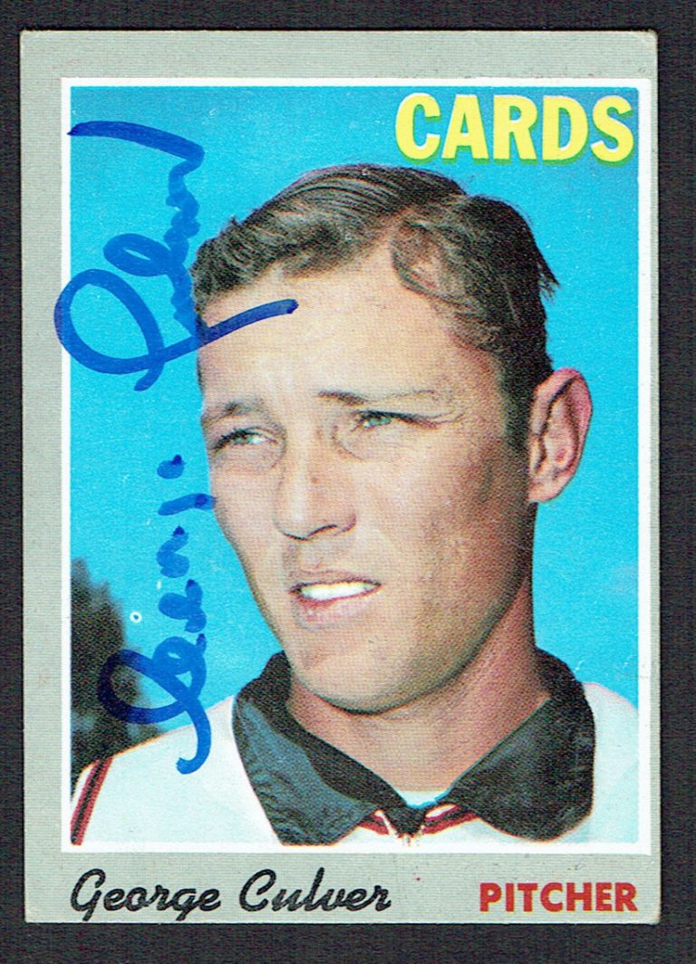 George Culver #92 signed autograph auto 1970 Topps Baseball Trading Card