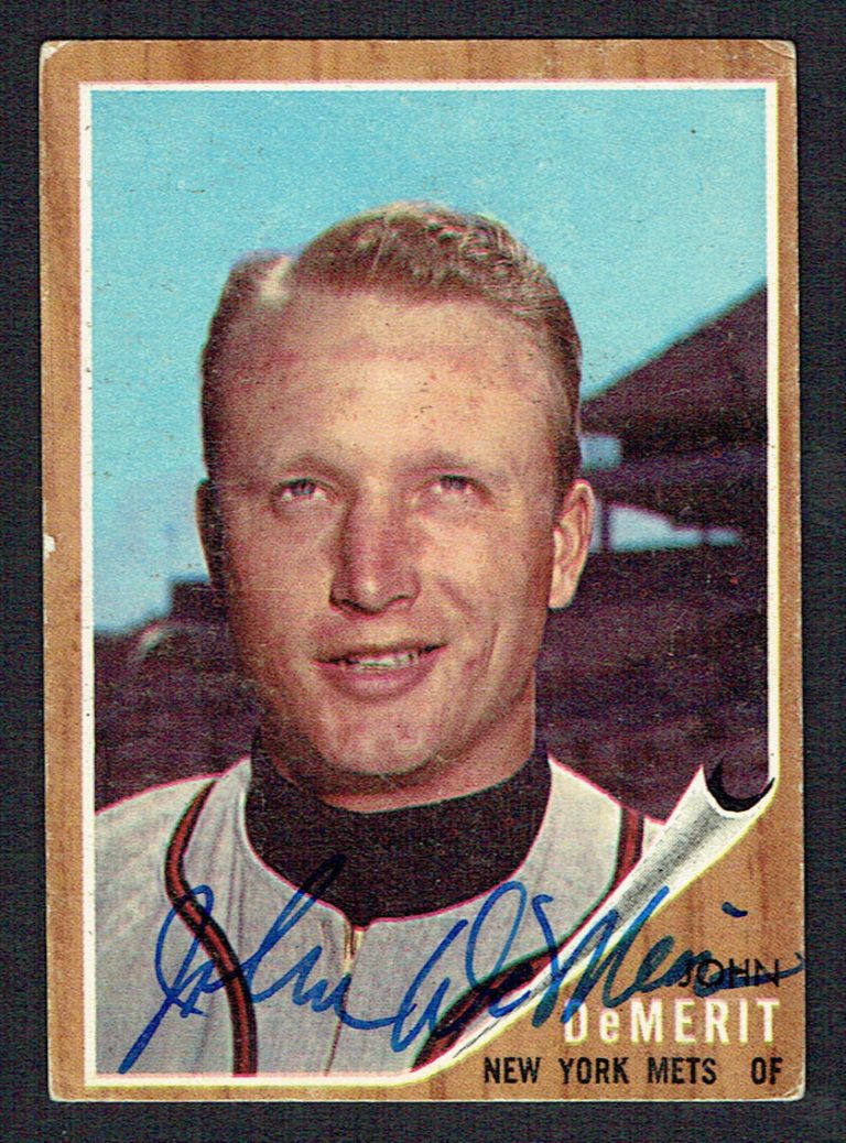 John DeMerit #4 signed autograph auto 1962 Topps Baseball Trading Card