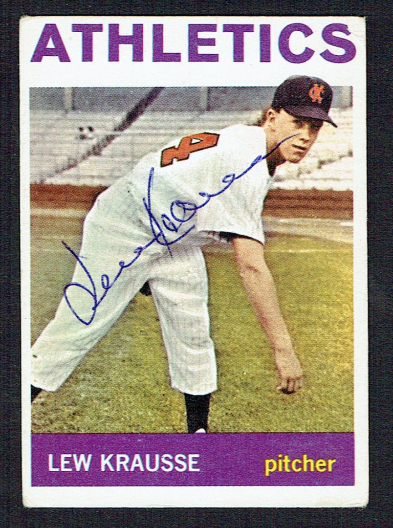 Lew Krausse #334 signed autograph auto 1964 Topps Baseball Trading Card