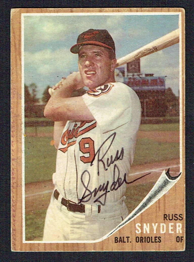 Russ Snyder #64 signed autograph auto 1962 Topps Baseball Trading Card