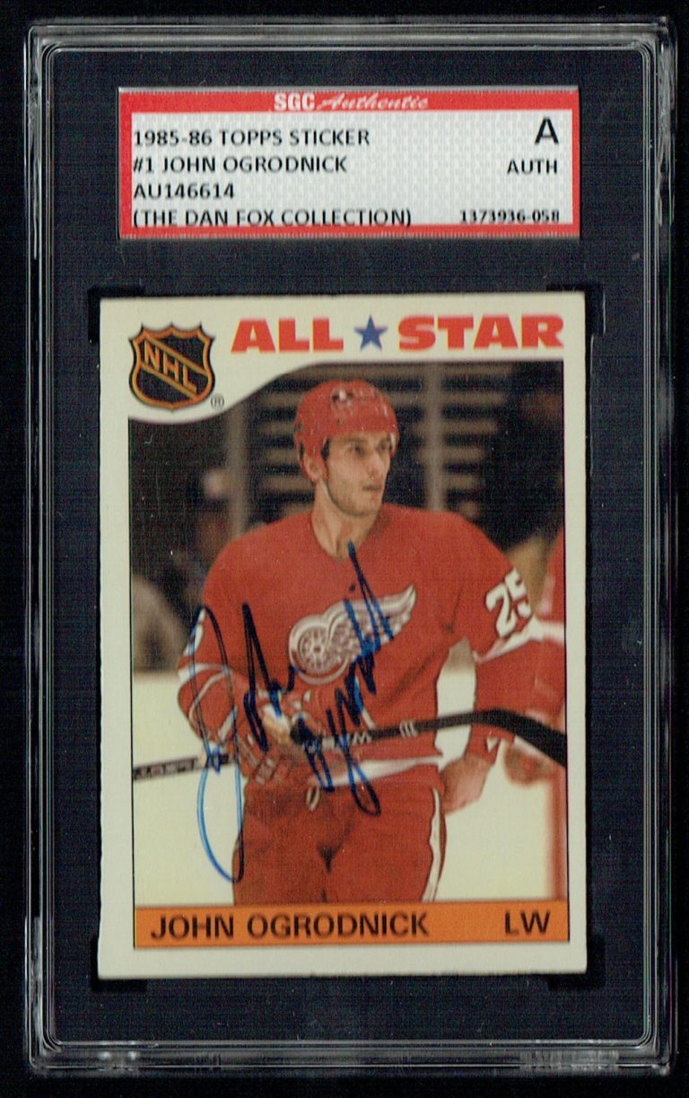 John Ogrodnick signed autograph auto 1985-86 Topps Hockey Sticker SGC Authentic