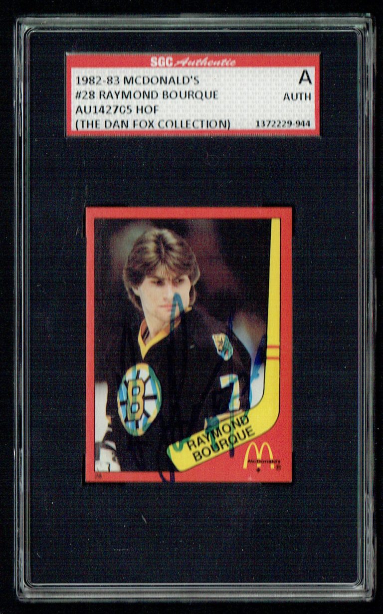 Raymond Bourque #28 signed autograph auto 1982-83 McDonald's Card SGC Authentic