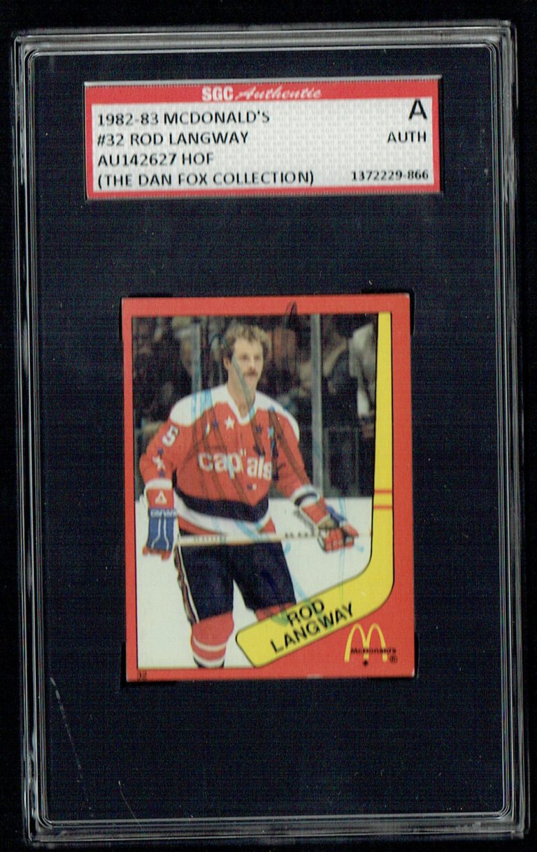 Rod Langway #32 signed autograph auto 1982-83 McDonald's Card SGC Authentic