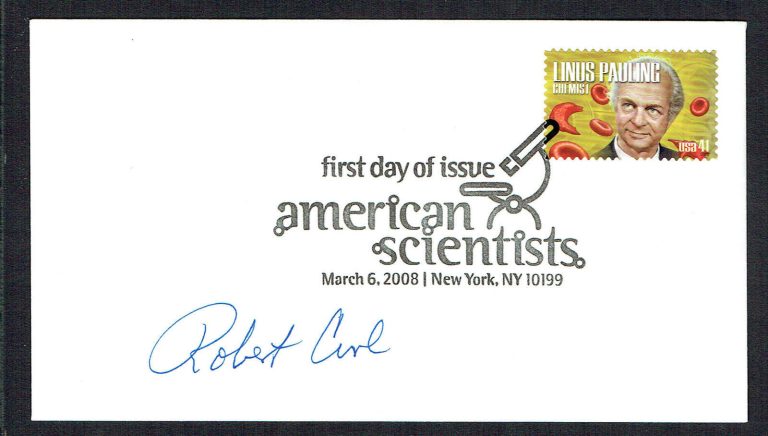 Robert Curl signed autograph auto First Day Cover FDC Nobel Prize Chemistry 1996