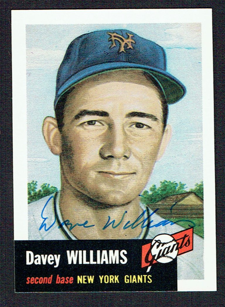 Davey Williams (d 2009) #120 signed autograph auto 1991 Topps 1953 Archives Card