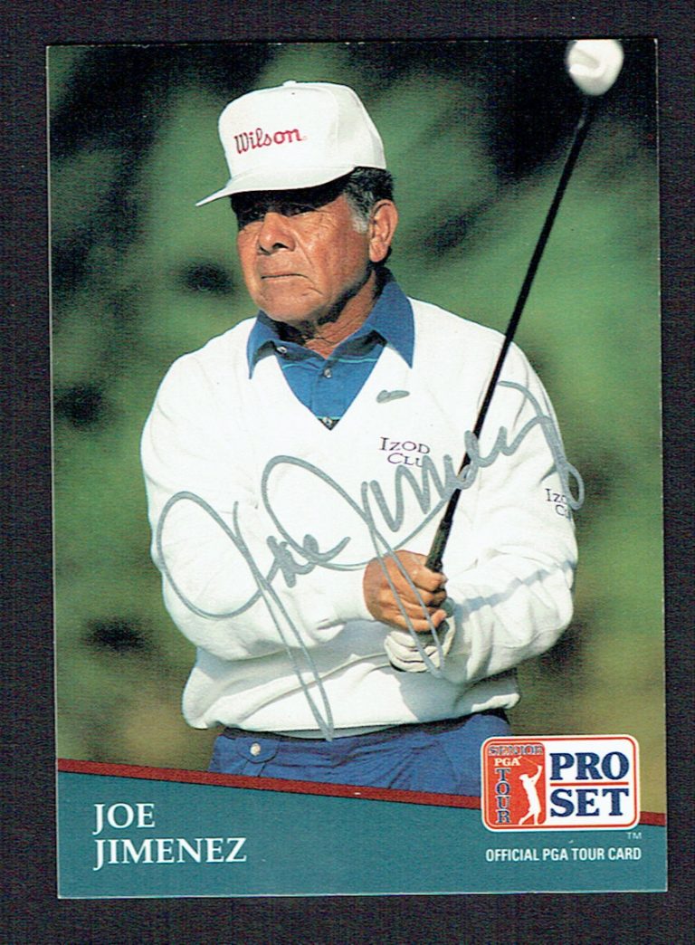 Joe Jimenez (d. 2007) signed autograph 1991 Pro Set Golf Trading Card No. 209